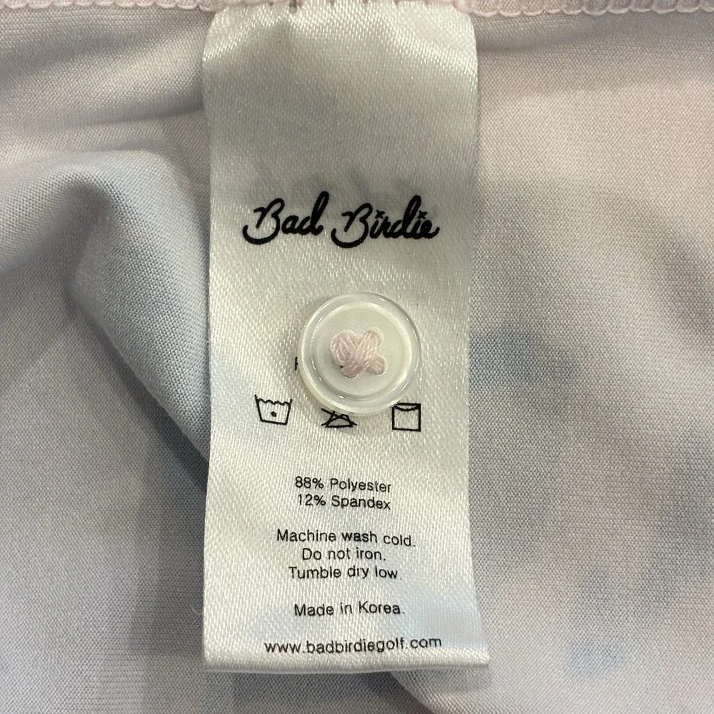 Bad Birdie Polo Shirt Mens Large Purple/Blue Camo Print Golf Performance Stretch